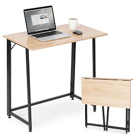 Összecsukható számítógépasztal 80x45 cm laptopasztal világos tölgy loft ModernHome