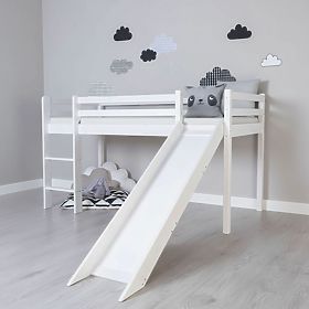 Ourbaby Modo gyermek magasított ágy csúszdával - fehér