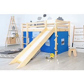 Gyermek emelt ágy Ourbaby Modo csúszdával - fenyő, Litdrew