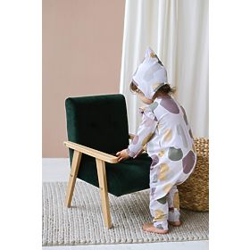 Retro gyerekfotel Velvet - sötétzöld
