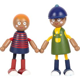 small foot Fa fából készült család kerekesszékkel
