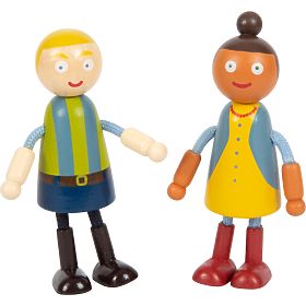 small foot Fa fából készült család kerekesszékkel