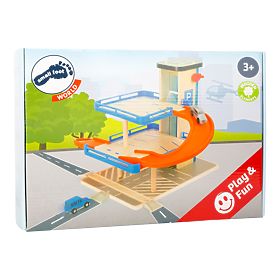 small foot Fa fából készült emeletes garázs lifttel