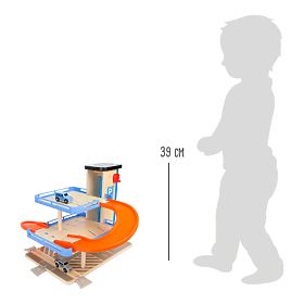 small foot Fa fából készült emeletes garázs lifttel, small foot