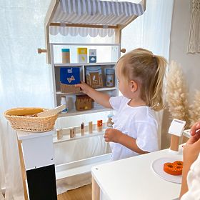 small foot Fa fából készült Fresh eladói stand