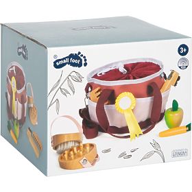 small foot Lóápoló készlet táskával, piros