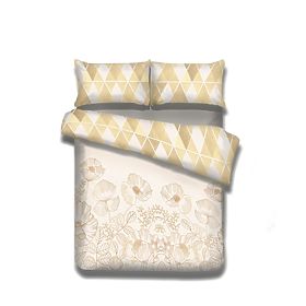 SNUGGY sárga virágmintás ágynemű 155x220*2+80x80*2 AmeliaHome