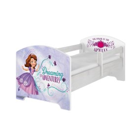 Gyerek ágy korláttal - Szófia hercegnő - norvég fenyő, BabyBoo, Sofia the first