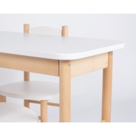 Egyszerű asztal és szék szett - fehér
