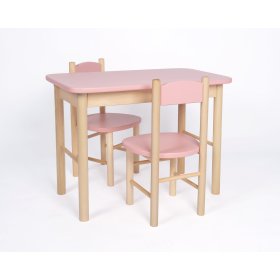 OURBABY poros rózsaszín asztal és szék készlet
