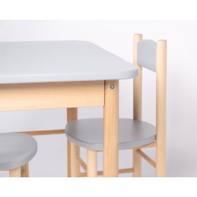 Asztal és szék készlet Egyszerű - szürke