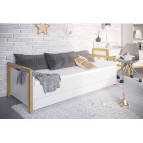 Viktor háttámlás ágy 180 x 80 - fehér, All Meble