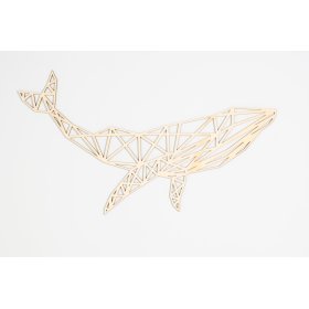 Fából készült geometrikus festmény - Bálna - különböző színekben, Elka Design