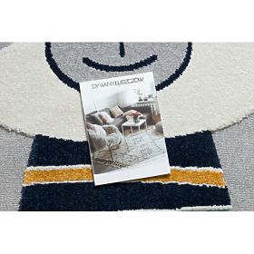 YOYO GD50 szürke / fehér szőnyeg - Medve gyerekeknek, strukturális, érzékszervi rojtokkal, F.H.Kabis