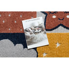 YOYO GD52 szürke/sárga szőnyeg - csillagok, felhők, patchwork gyerekeknek, strukturált, érzékszervi , F.H.Kabis