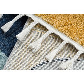 YOYO GD52 szürke/sárga szőnyeg - csillagok, felhők, patchwork gyerekeknek, strukturált, érzékszervi 