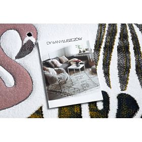 ZAHRADA SZŐNYEG, FLAMINGÓK, MONSTERA LEVELEK, krémszínű, F.H.Kabis